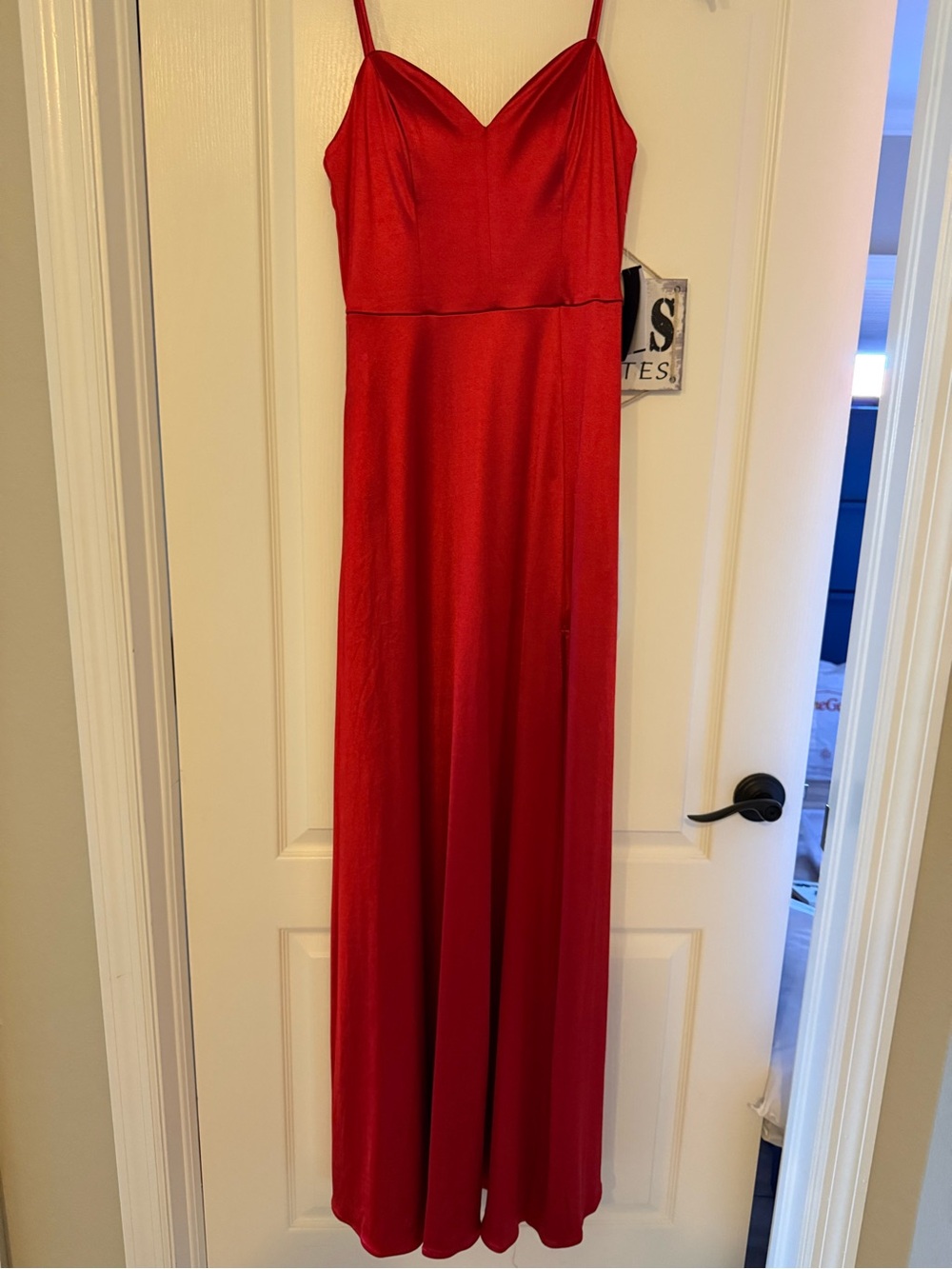 Sleeveless Red Maxi Dress with V-Neck